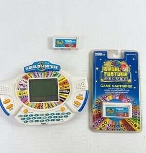VTG 1998 Tiger WHEEL OF FORTUNE Electronic Handheld Game 2 Cartridges WORKS!